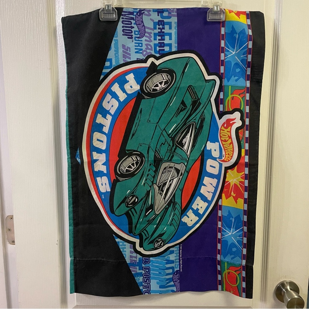 Vintage 1997 Mattel Hot Wheels Twang Thang Power Pistons Standard Pillow Case